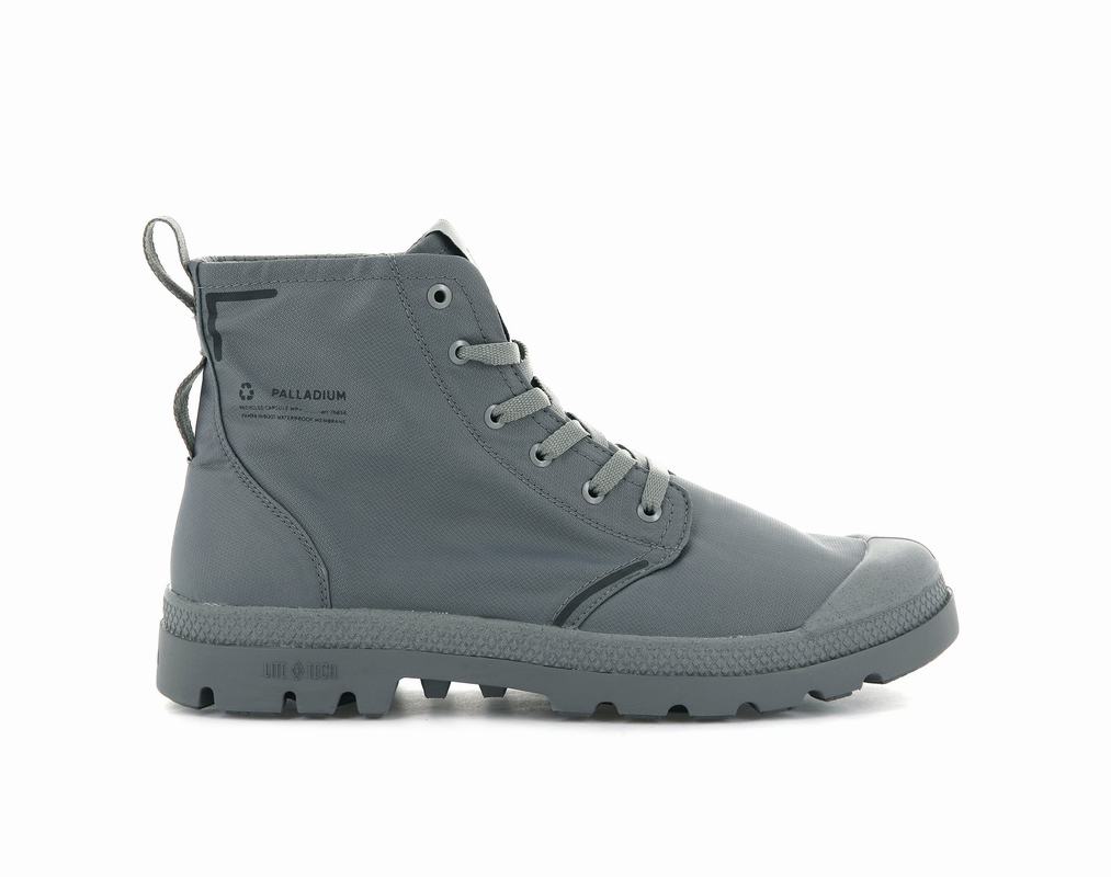 Palladium Pampa Lite+ Recycle Wp+ Mens Waterproof Boots Dark Grey Australia [YBIMSO-437]